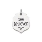 "She Believed" Charm in Sterling Silver
