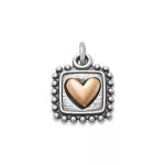 Radiant Heart Charm in Sterling Silver and Bronze