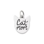 "Cat Mom" Charm in Sterling Silver