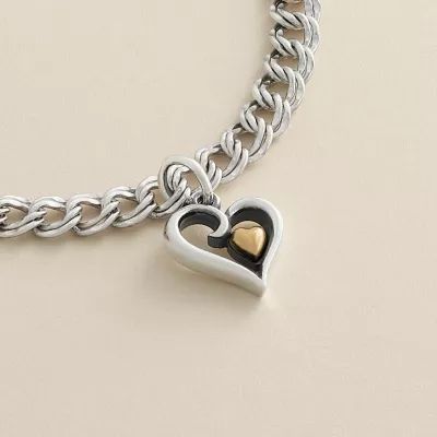 Delicate Joy of My Heart Charm in Sterling Silver and 14K Yellow Gold - Image 2