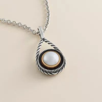 Marjan Gemstone Pendant in Sterling Silver and Bronze - Image 2