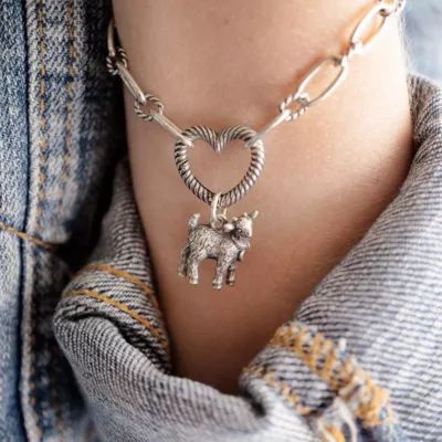 Sweet Baby Goat Charm in Sterling Silver - Image 3
