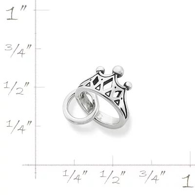 Tiny Tiara Charm in Sterling Silver or 14K Yellow Gold - Image 4