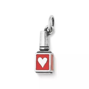 Enamel Red Nail Polish Charm in Sterling Silver