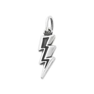 Lightning Bolt Charm in Sterling Silver or 14K Yellow Gold