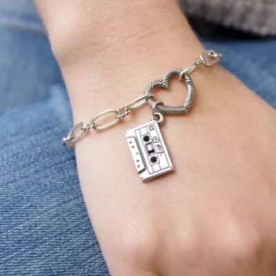 Changeable Heart Charm Bracelet in Sterling Silver - Image 4