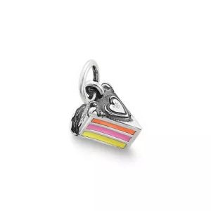 Enamel Layer Cake Charm in Sterling Silver