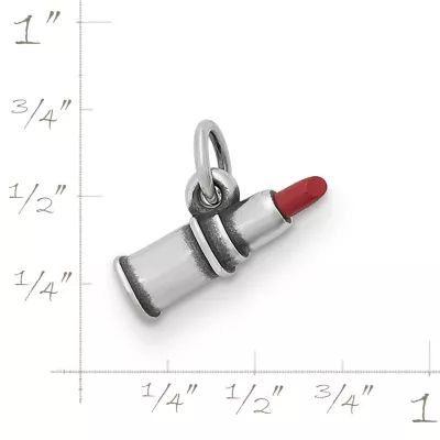 Red Lipstick Charm in Sterling Silver - Image 3