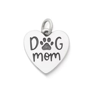 "Dog Mom" Charm in Sterling Silver or 14K Yellow Gold