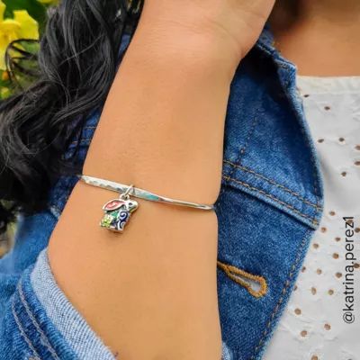 Enamel Festive Bunny Charm in Sterling Silver - Image 3