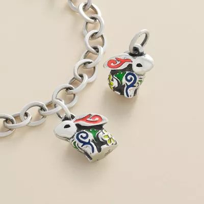 Enamel Festive Bunny Charm in Sterling Silver - Image 2