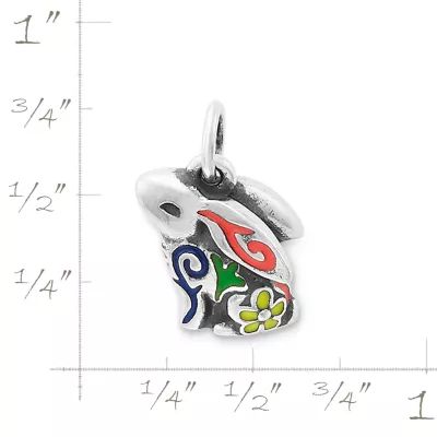 Enamel Festive Bunny Charm in Sterling Silver - Image 4