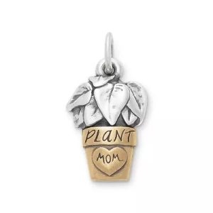 "Plant Mom" Charm in Sterling Silver and Bronze