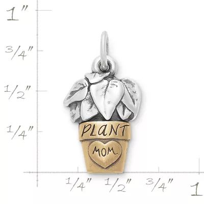 "Plant Mom" Charm in Sterling Silver and Bronze - Image 3