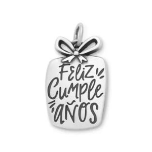 "Feliz Cumpleanos" Charm in Sterling Silver