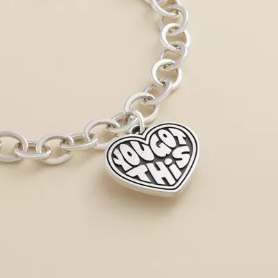 "You Got This" Heart Charm in Sterling Silver - Image 2