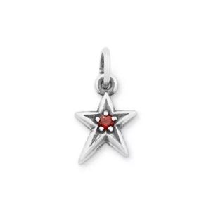 Shining Star Birthstone Charm in Sterling Silver