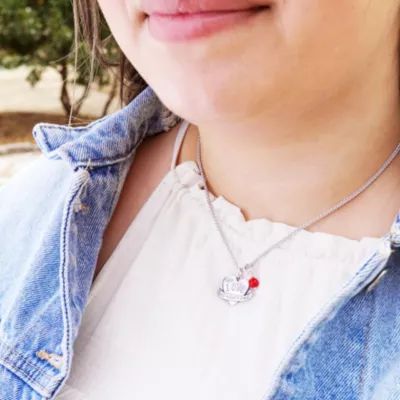 "My Love Will Never End" Heart Charm in Sterling Silver - Image 3