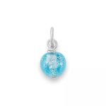 Mini Art Glass Bead Charm in Sterling Silver