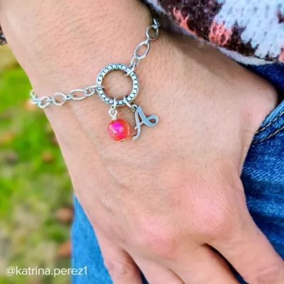 Mini Art Glass Bead Charm in Sterling Silver - Image 3