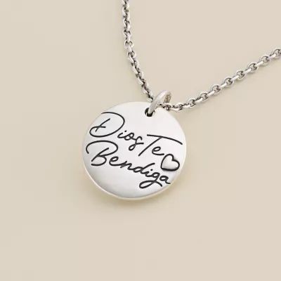 "Dios Te Bendiga" Charm in 14K Yellow Gold - Image 2