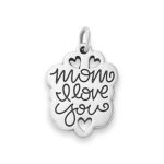 Mom I Love You Charm in Sterling Silver