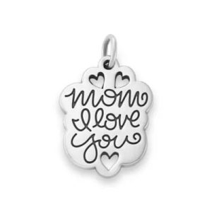 Mom I Love You Charm in Sterling Silver