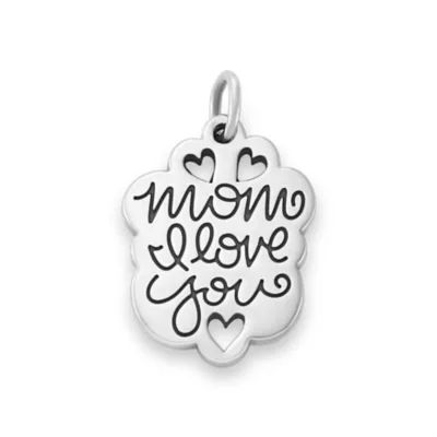 Mom I Love You Charm in Sterling Silver
