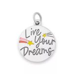 Enamel Live Your Dreams Charm in Sterling Silver