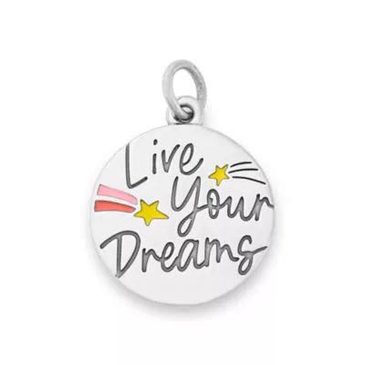 Enamel Live Your Dreams Charm in Sterling Silver