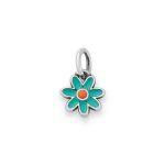 Enamel Mini Flower Charm in Sterling Silver