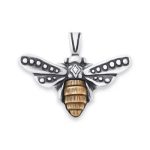 Bee Pendant in Sterling Silver and Bronze