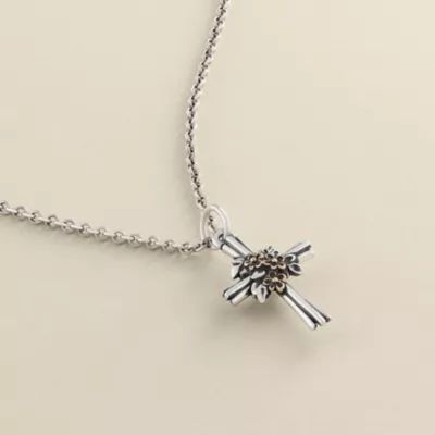 Growing in Faith Sterling Silver Cross Charm - Image 2