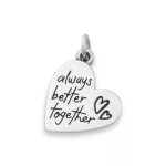 Always Better Together Heart Charm in Sterling Silver
