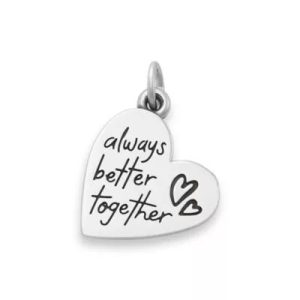Always Better Together Heart Charm in Sterling Silver