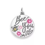 Enamel Bee You Charm in Sterling Silver