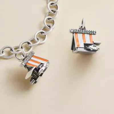 Enamel Whataburger Original A-Frame Charm in Sterling Silver - Image 3