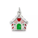 Enamel Gingerbread House Charm in Sterling Silver