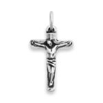 Chiseled Crucifix Pendant in Sterling Silver