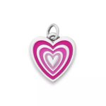 Enamel Radiant Heart Charm in Sterling Silver