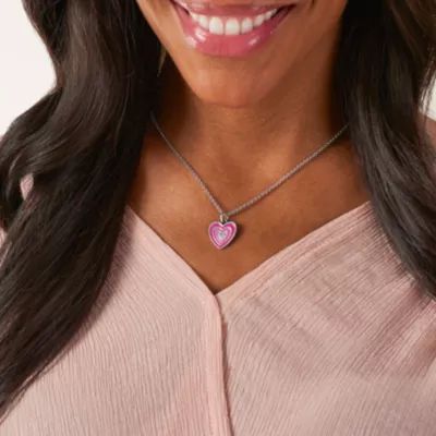 Enamel Radiant Heart Charm in Sterling Silver - Image 3