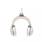 Enamel Love My Headphones Charm in Sterling Silver