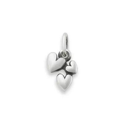 Gathered Heart Charm in Sterling Silver