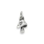 Mini Mushroom with Heart Charm in Sterling Silver
