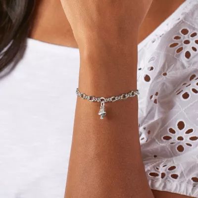 Mini Mushroom with Heart Charm in Sterling Silver - Image 4