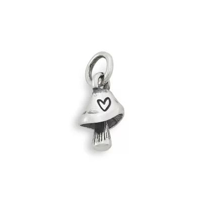 Mini Mushroom with Heart Charm in Sterling Silver - Image 2