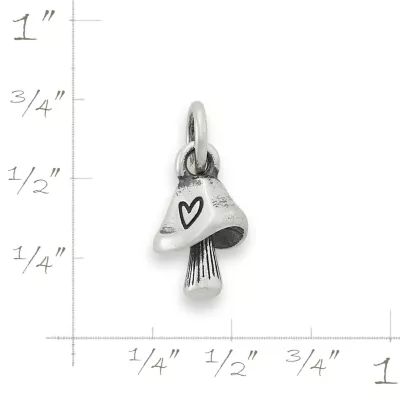 Mini Mushroom with Heart Charm in Sterling Silver - Image 5