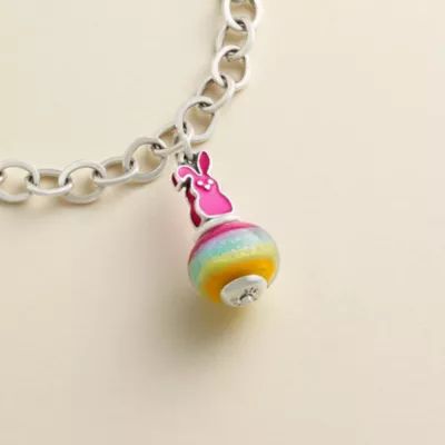 Enamel Sweet Bunny Art Glass Charm in Sterling Silver - Image 3