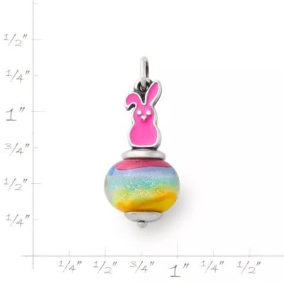 Enamel Sweet Bunny Art Glass Charm in Sterling Silver - Image 8