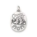Country Mom Charm in Sterling Silver or 14K Yellow Gold